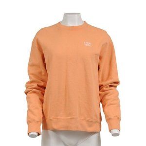 Livin Cool Womens Crewneck Sweater Medium Orange Cotton Pullover Sweatshirt